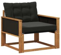 Canapé d'extérieur de taille moyenne vidaXL en bois d'acacia massif et Textilene Nature