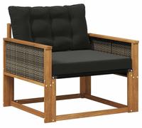 Canapé d'extérieur de taille moyenne vidaXL en bois d'acacia massif et Textilene Nature