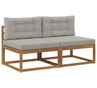 Canapé d'extérieur vidaXL de taille moyenne avec 2 coussins, couleur naturelle