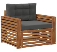Canapé d'extérieur vidaXL en bois d'acacia massif et polyester