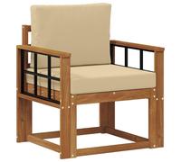 Canapé d'extérieur vidaXL en bois d'acacia massif et polyester naturel