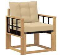 Canapé d'extérieur vidaXL en bois d'acacia massif et textilène blanc