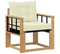 Canapé d'extérieur vidaXL en bois d'acacia massif et textilène blanc