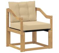 Canapé d'extérieur vidaXL en bois massif d'acacia, blanc et beige