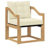 Canapé d'extérieur vidaXL en bois massif d'acacia, blanc et crème