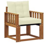 Canapé d'extérieur vidaXL en bois massif d'acacia, couleur naturelle et crème