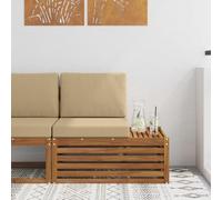 Canapé d'extrémité de jardin avec coussin - En bois d'acacia massif - Couleur naturelle - 91 x 63 x 73 cm - Design moderne - Universel pour terrasse et patio