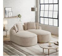 Canapé Double Chenille Design Nuage Sans Cadre, Double Méridienne XL, avec Coussins, Aucun Montage, pour Salon, Marron Clair
