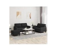 Canape droit vidaxl 2 places en simili-cuir noir 77 x 138 x 41 cm Noir G