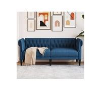 Canape droit vidaxl 2 places en tissu bleu 74.5 x 182.5 x 74.5 cm bleu G
