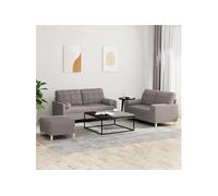 Canape droit vidaxl 2 places en tissu marron 77 x 138 x 41 cm Gris G