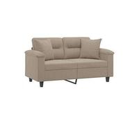 Canape droit 2 places en tissu marron 77 x 150 x 80 cm
