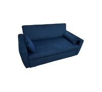 Happy Garden - Canapé convertible Matt 2 places velours bleu dossier inclinable coussins