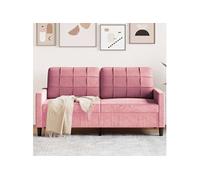 Canape droit vidaxl 2 places en velours rose 77 x 157 x 80 cm rose G