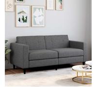 IDMARKET Canapé fixe 3 places CALLIE en tissu gris anthracite