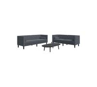 VIDAXL vidaXL Chesterfield - Gris foncé