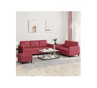 Canape droit vidaxl 3 places en polyester rouge 77 x 140 x 80 cm rouge G