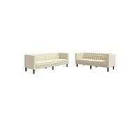 Canape droit vidaxl 3 places en simili-cuir beige 74.5 x 174 x 70.5 cm beige G
