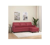 Canape droit vidaxl 3 places en simili-cuir rouge 60 x 198 x 41 cm Rouge G