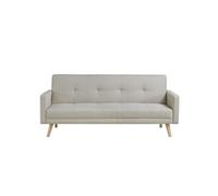 Concept Usine - Canapé Wooden scandinave convertible 3 places en tissu beige