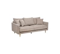 Atmosphera Canapé 3 places Candice Tissu velours déperlant L194 cm Fabriqué en France Beige
