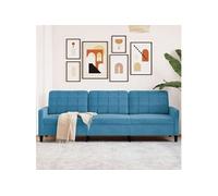 vidaXL Canapé à 3 places Velours 210 cm Bleu
