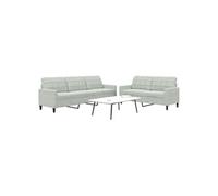 Canape droit vidaxl 3 places en velours gris 77 x 157 x 80 cm gris G