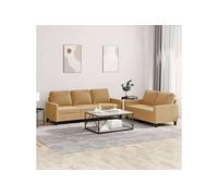 Vidaxl Ensemble de canapés 2 pcs - Marron Velours