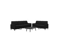 Canape droit vidaxl 3 places en velours noir 77 x 157 x 80 cm noir G