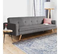 Canapé Droit 3 Places Lars Convertible Gris Scandinave.