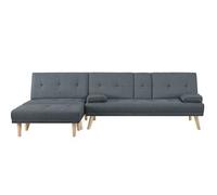 Concept Usine - Canapé Stockholm scandinave convertible 5 places tissu gris dossier rabattable