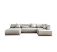 Onyx - canapé modulable panoramique d'angle droit 7 places - en tissu - Gris clair