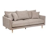 Atmosphera - Canapé 3 Places Candice Beige - Tissu Velours Déperlant - L194 cm - Fabriqué en France - pour Salon, Séjour