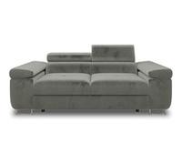 Best Mobilier Canapé droit Pablo 2 places têtières ajustables en velours Gris
