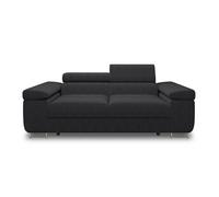 Bestmobilier Canapé droit 2 places velours - Noir