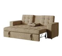Canape droit CONCEPT USINE 3 places en polyester beige 102 x 208.5 x 84 cm Beige G