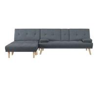 Concept Usine - Canapé Stockholm scandinave convertible 5 places tissu gris dossier rabattable