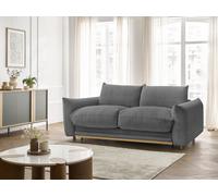 Canapé droit convertible 3 places ERNEST tissu velours côtelé gris foncé 160x190 BOBOCHIC 160x190 Gris foncé