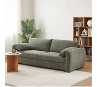 Canapé droit convertible ANGEA 3 places tissu chenille tramé vert