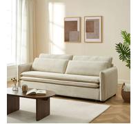 Canapé droit convertible CIBOLA 3 places velours côtelé beige