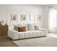 Canapé droit convertible coffre EVEREST tissu chiné blanc BOBOCHIC 3 places Blanc