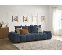 Canapé droit convertible coffre EVEREST tissu chiné bleu foncé BOBOCHIC 3 places Bleu foncé