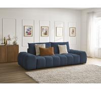 Canapé droit convertible coffre EVEREST tissu chiné bleu foncé BOBOCHIC 3 places Bleu foncé