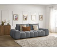 Canapé droit convertible coffre EVEREST tissu chiné gris foncé BOBOCHIC 3 places Gris foncé