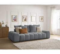 Canapé droit convertible coffre EVEREST tissu chiné gris foncé BOBOCHIC 3 places Gris foncé