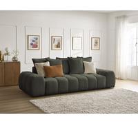 Canapé droit convertible coffre EVEREST tissu chiné vert BOBOCHIC 3 places Vert