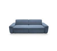 Canapé droit convertible coffre tissu chiné 3 places Bleu