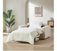 Canapé droit convertible express SOCCA 2 places tissu beige