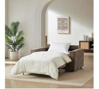Canapé droit convertible express SOCCA 2 places tissu marron