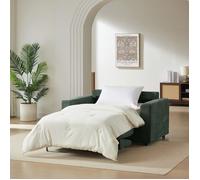 Canapé droit convertible express SOCCA 2 places tissu vert